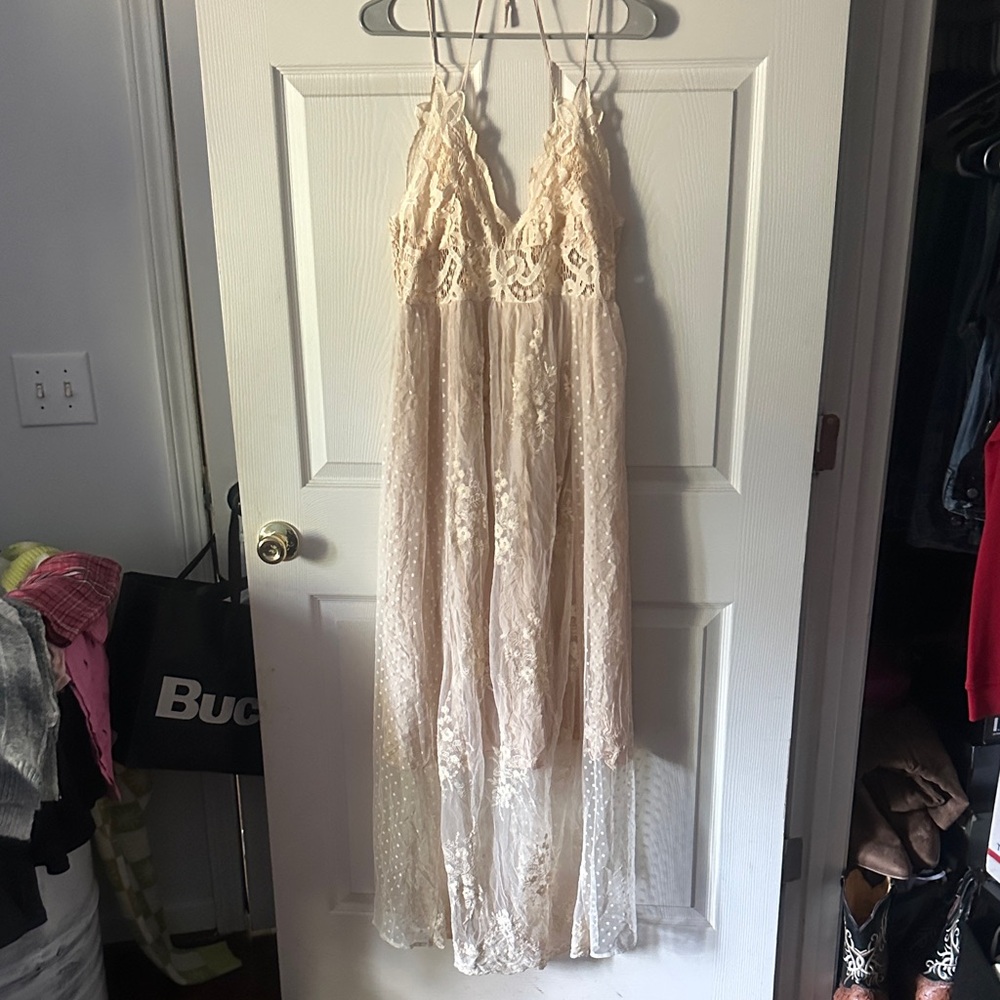 Magnolia Cream Lace Maxi Dress